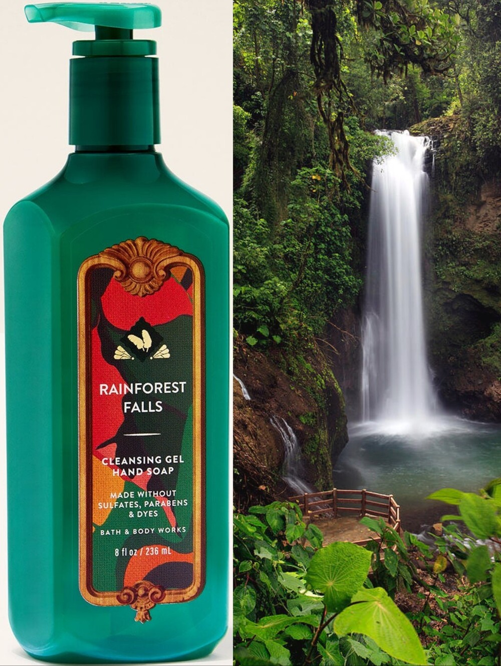 Bath & Body Works Rainforest Falls Cleansing Gel Hand Soap 8oz New RARE